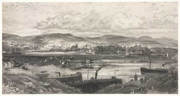 Bahía y diques de Cardiff, a finales del siglo XIX.