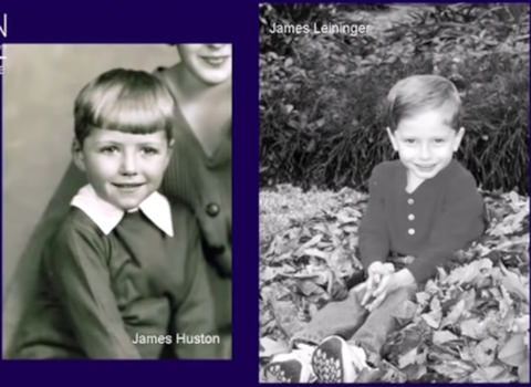 Foto comparativa entre James Leininger y James Huston Jr. siendo niños.