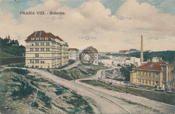 Hospital de Bulovka en Praga, foto antigua.